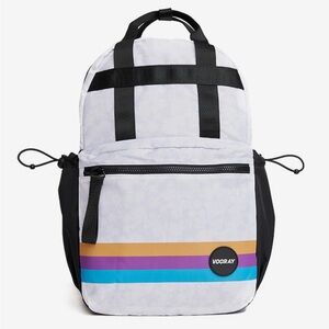 Vooray Katie Backpack white floral retro stripe